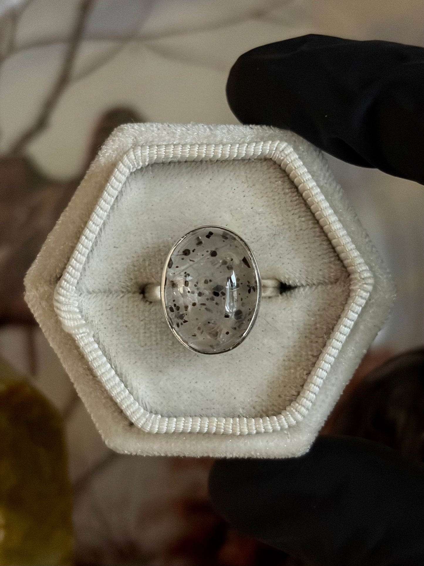 Sagenitic Quartz Ring - Size 6