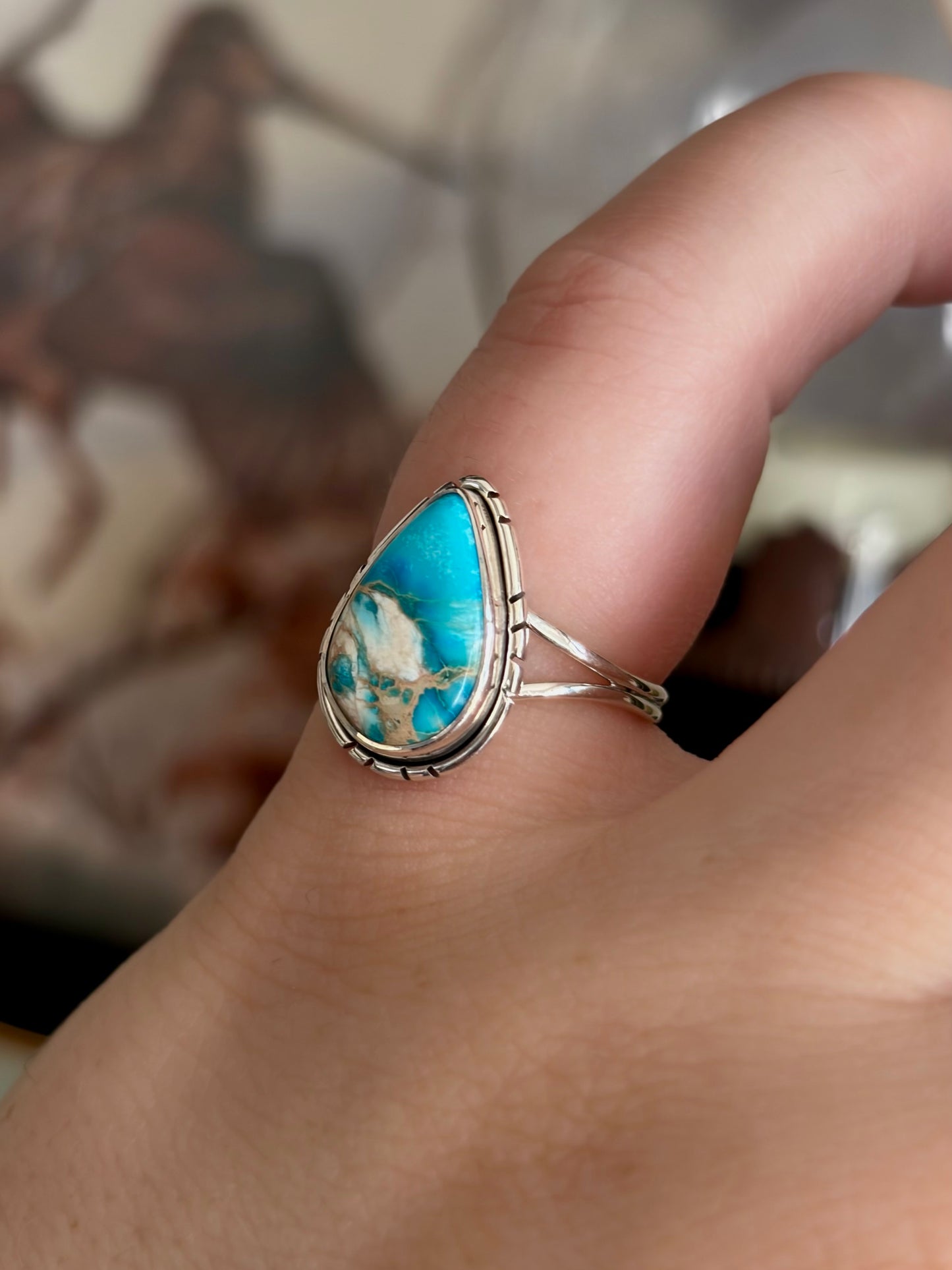 Blue Sea Sediment Ring - Size 5