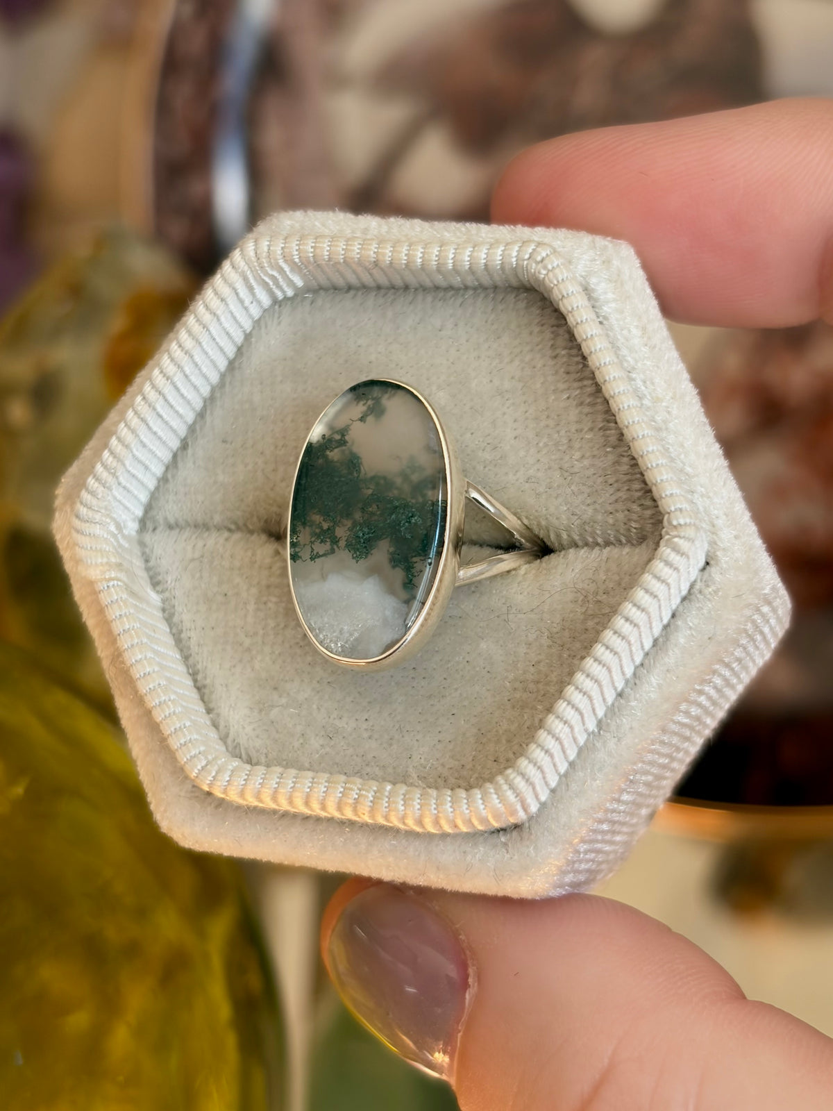 Moss Agate Ring - Size 6