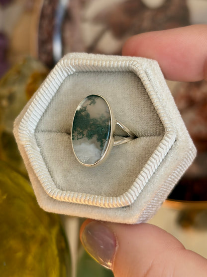 Moss Agate Ring - Size 6