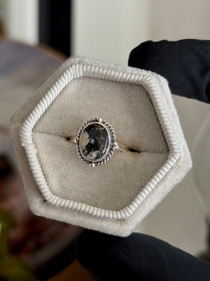 Stabilized White Buffalo Turquoise Ring - Size 5