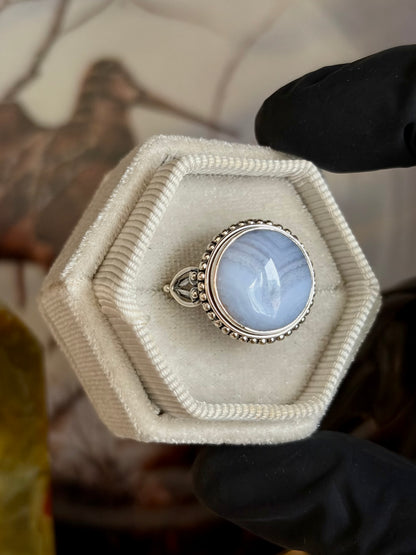 Blue Lace Agate Ring - Size 9
