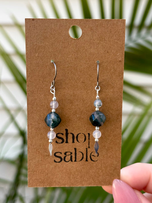 Mire Moss Agate Earrings