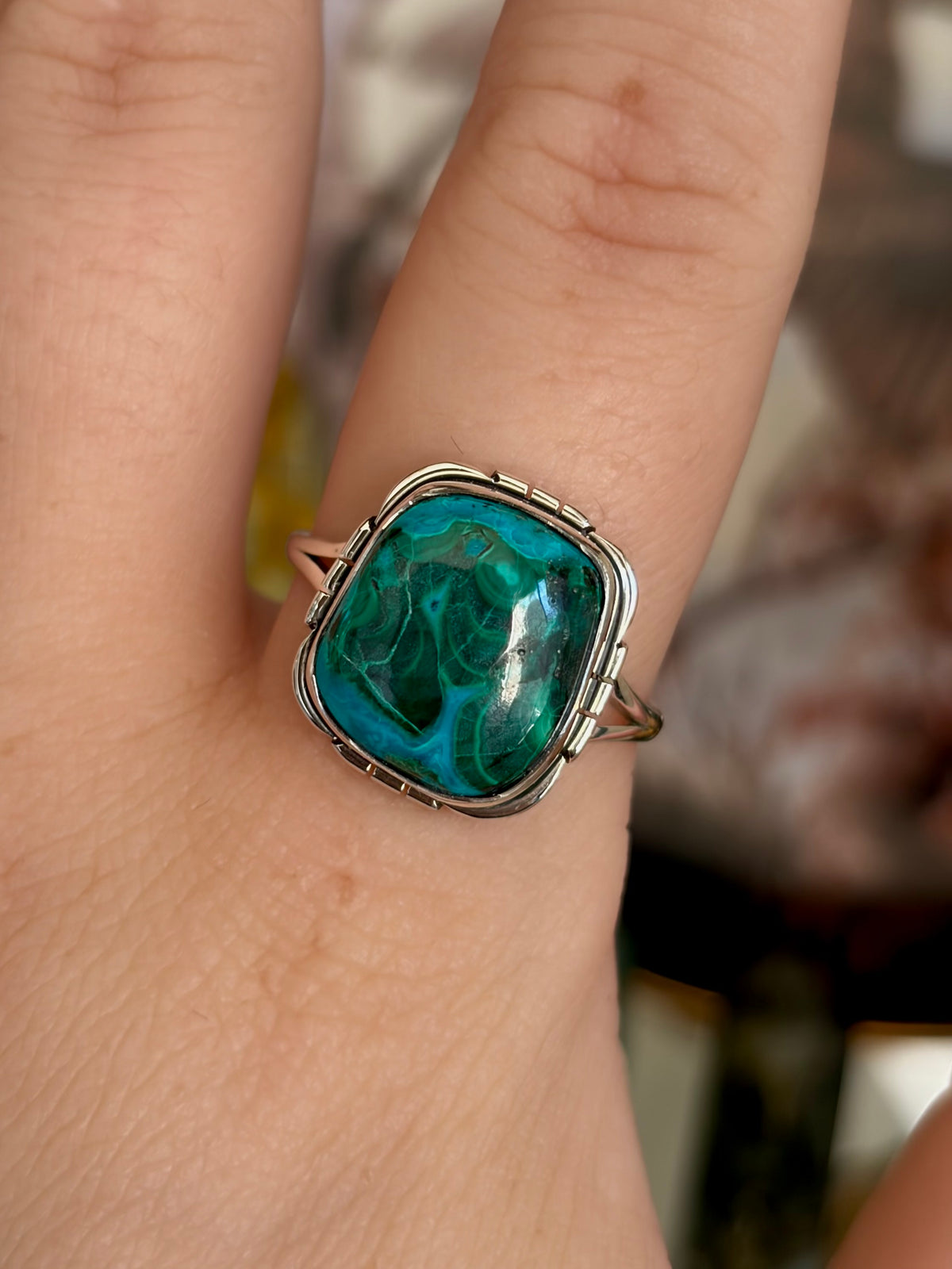 Azurite Malachite Ring - Size 10