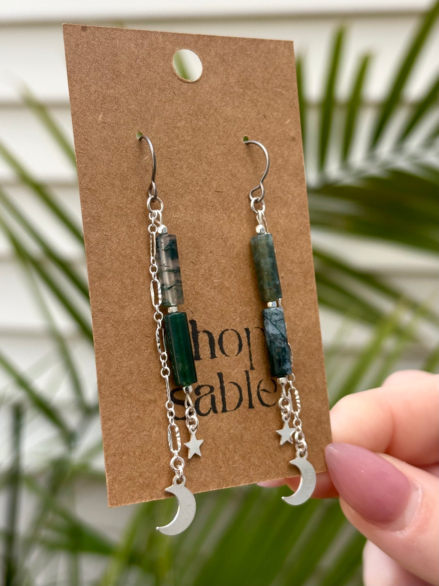Tether Moss Agate Earrings