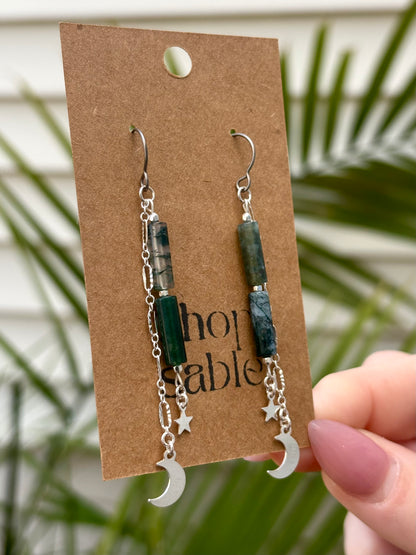 Tether Moss Agate Earrings