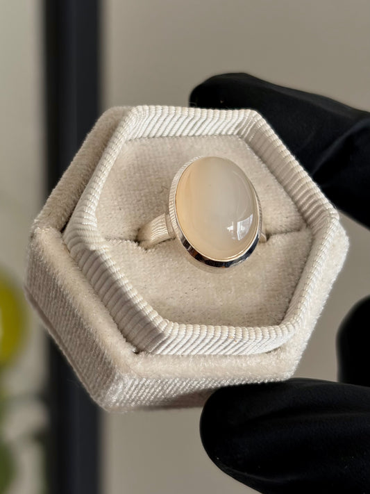 White Moonstone Ring - Size 8