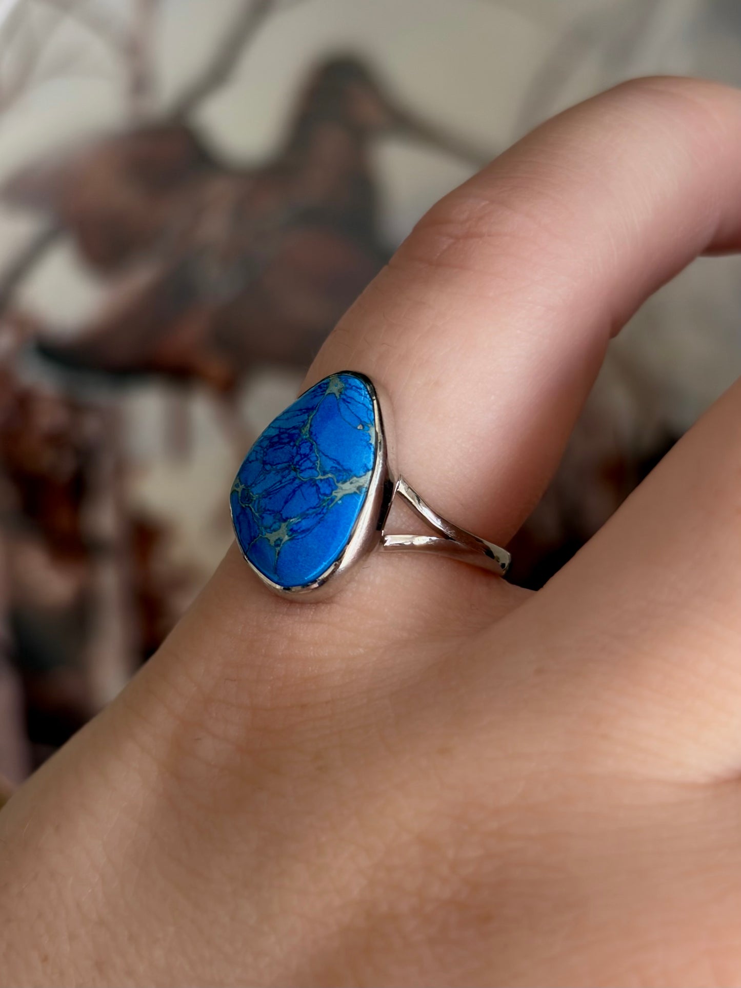 Blue Sea Sediment Ring - Size 5