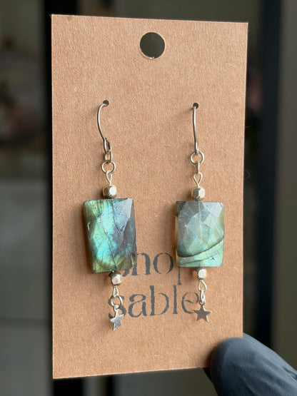 Labradorite Star Earrings