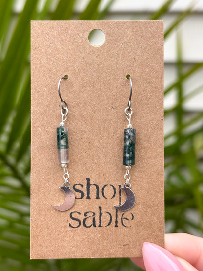 Wyrd Moss Agate Earrings