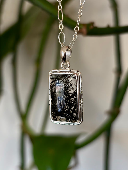 Black Rutile Tourmaline Necklace
