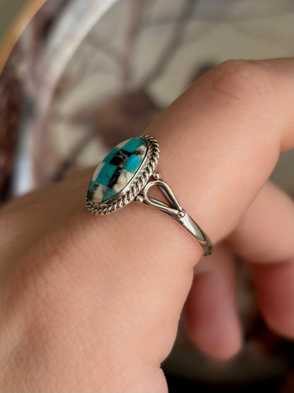 Turquoise Mosaic Ring - Size 9