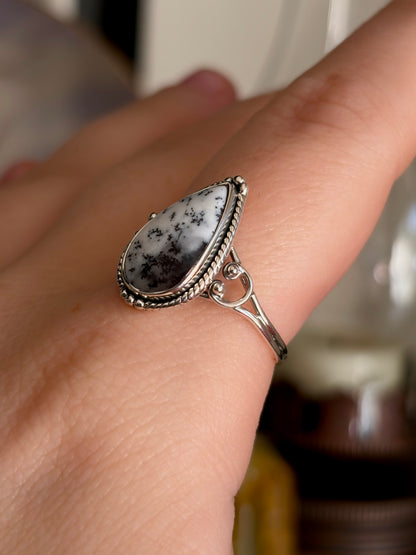 Dendritic Agate Ring - Size 10
