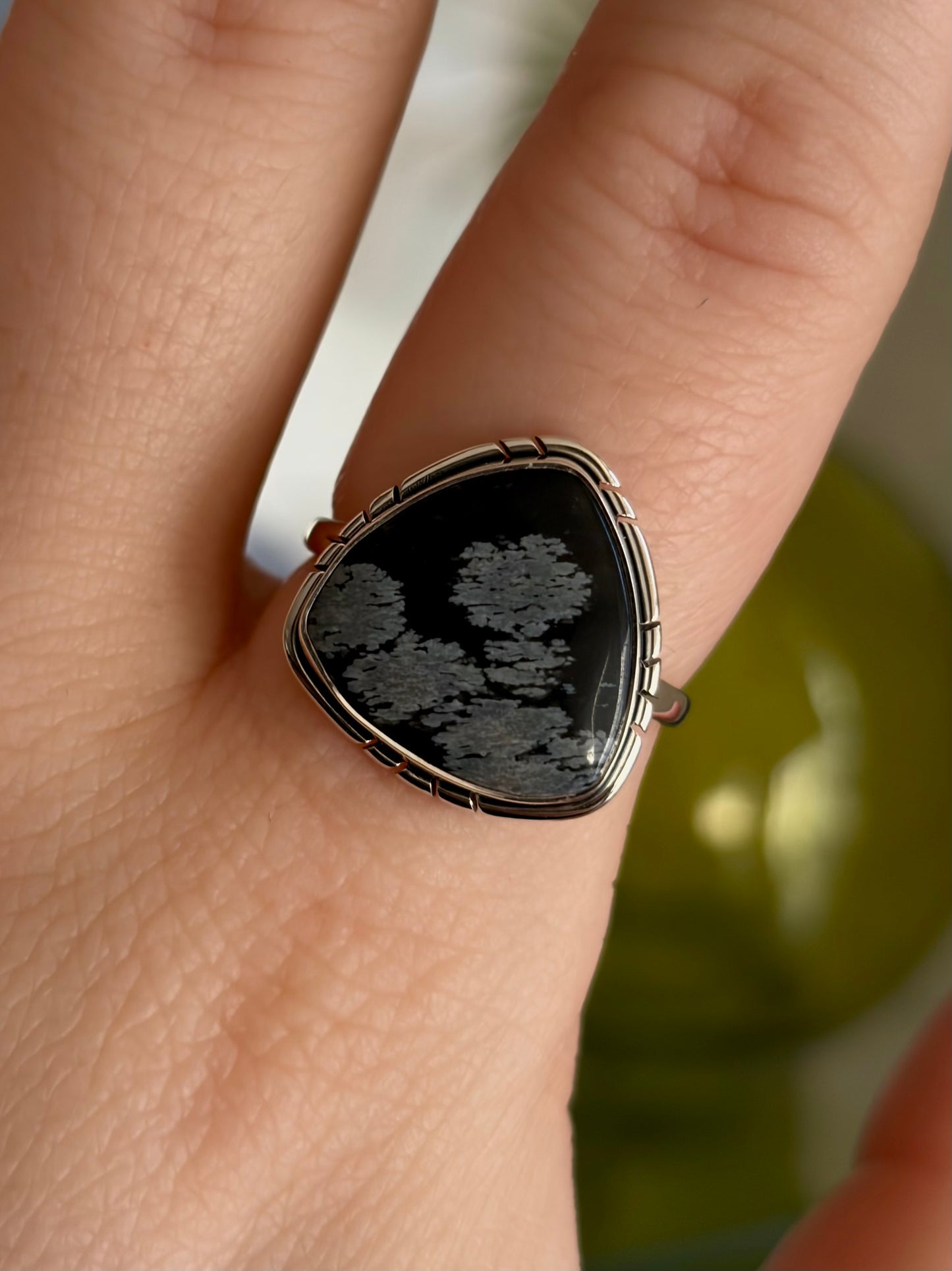 Snowflake Obsidian Ring - Size 7