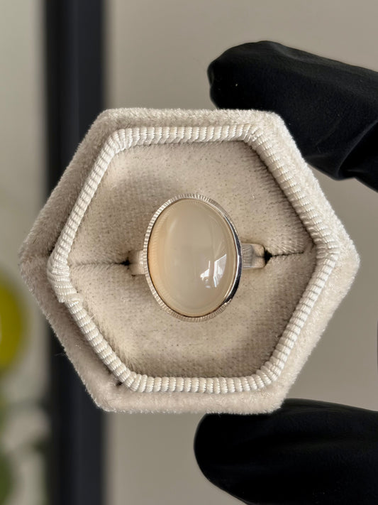 White Moonstone Ring - Size 8