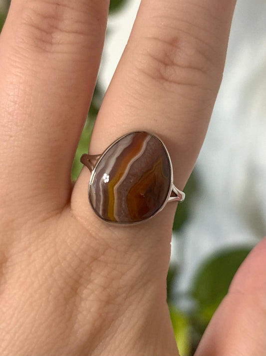 Botswana Agate Ring - Size 9