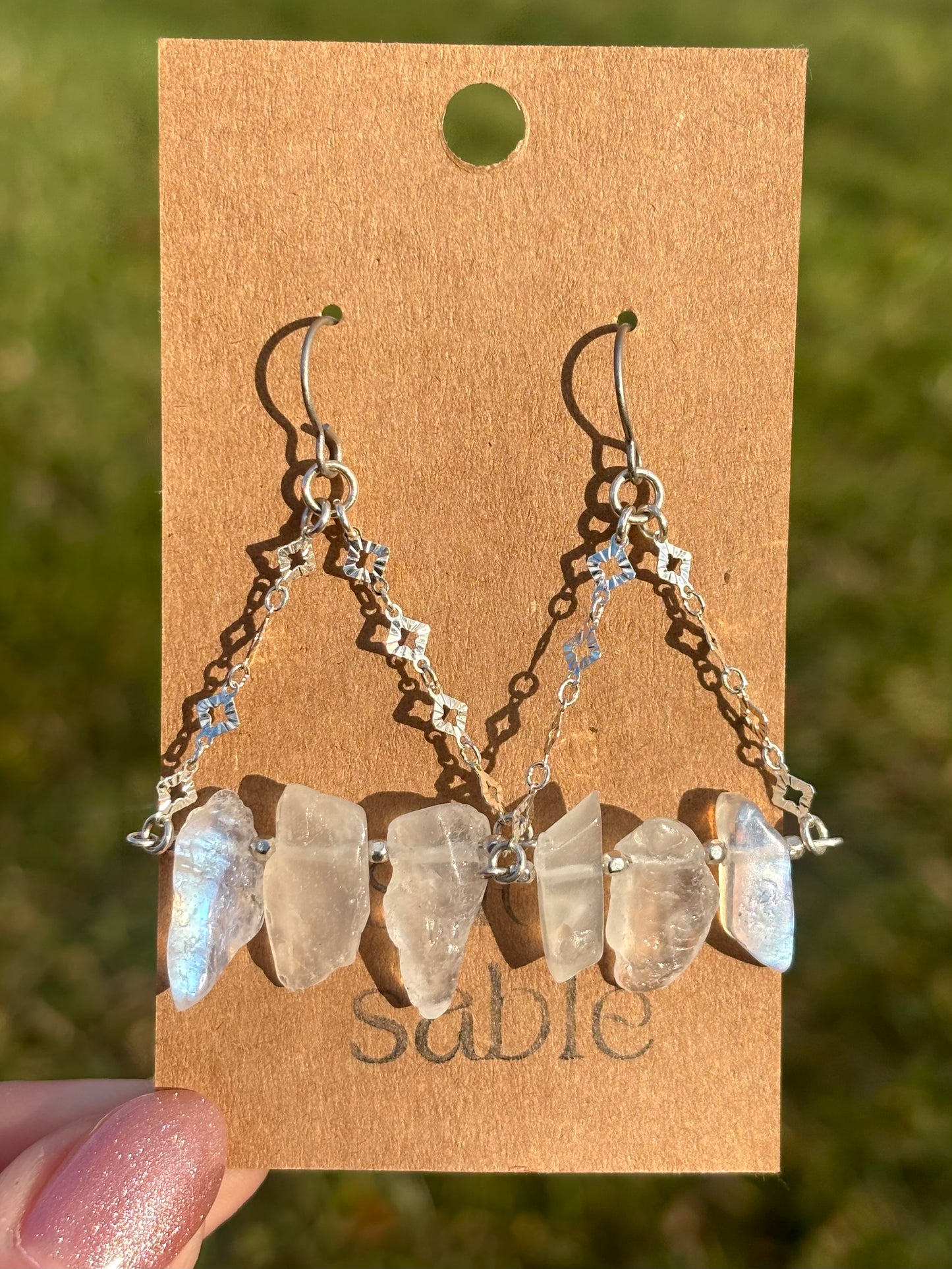 Spell Moonstone Chandelier Earrings