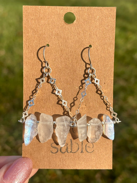 Spell Moonstone Chandelier Earrings