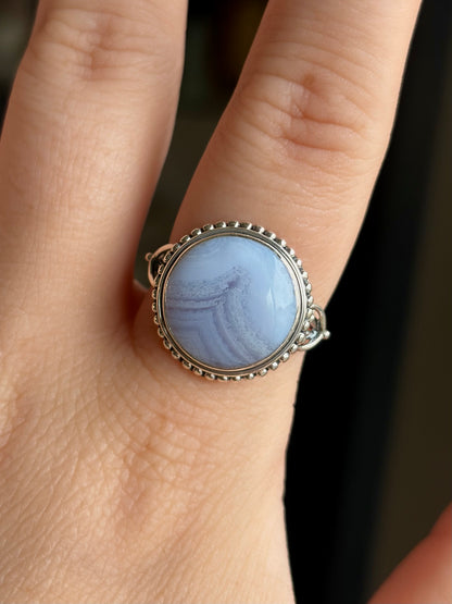 Blue Lace Agate Ring - Size 9