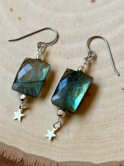 Labradorite Star Earrings
