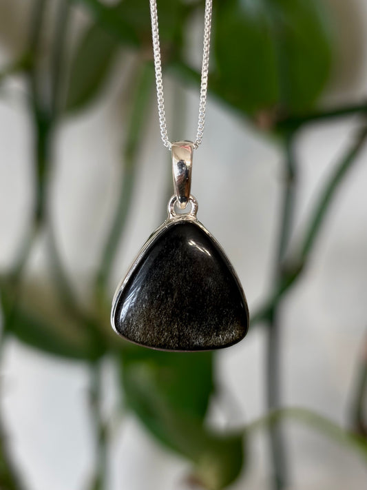 Golden Sheen Obsidian Necklace