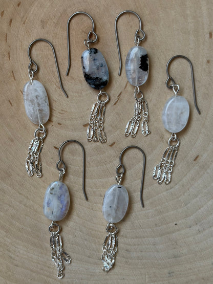 Ripple Moonstone Earrings