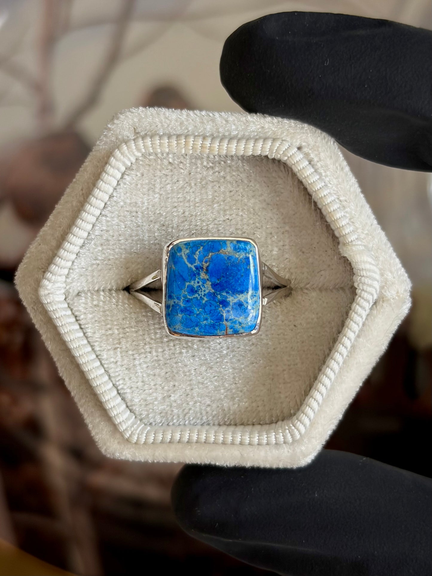 Blue Sea Sediment Ring - Size 9