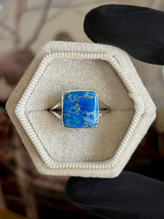 Blue Sea Sediment Ring - Size 9