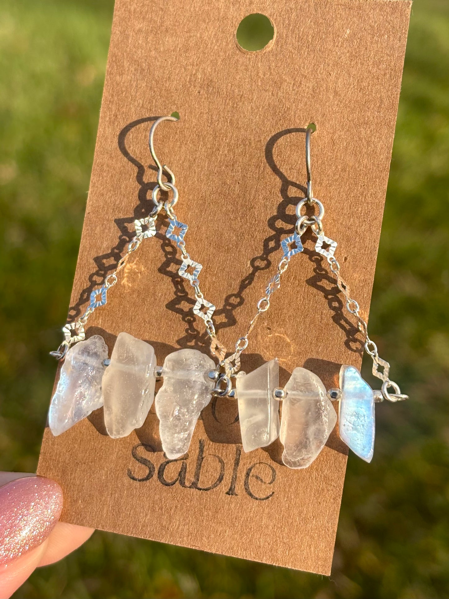 Spell Moonstone Chandelier Earrings