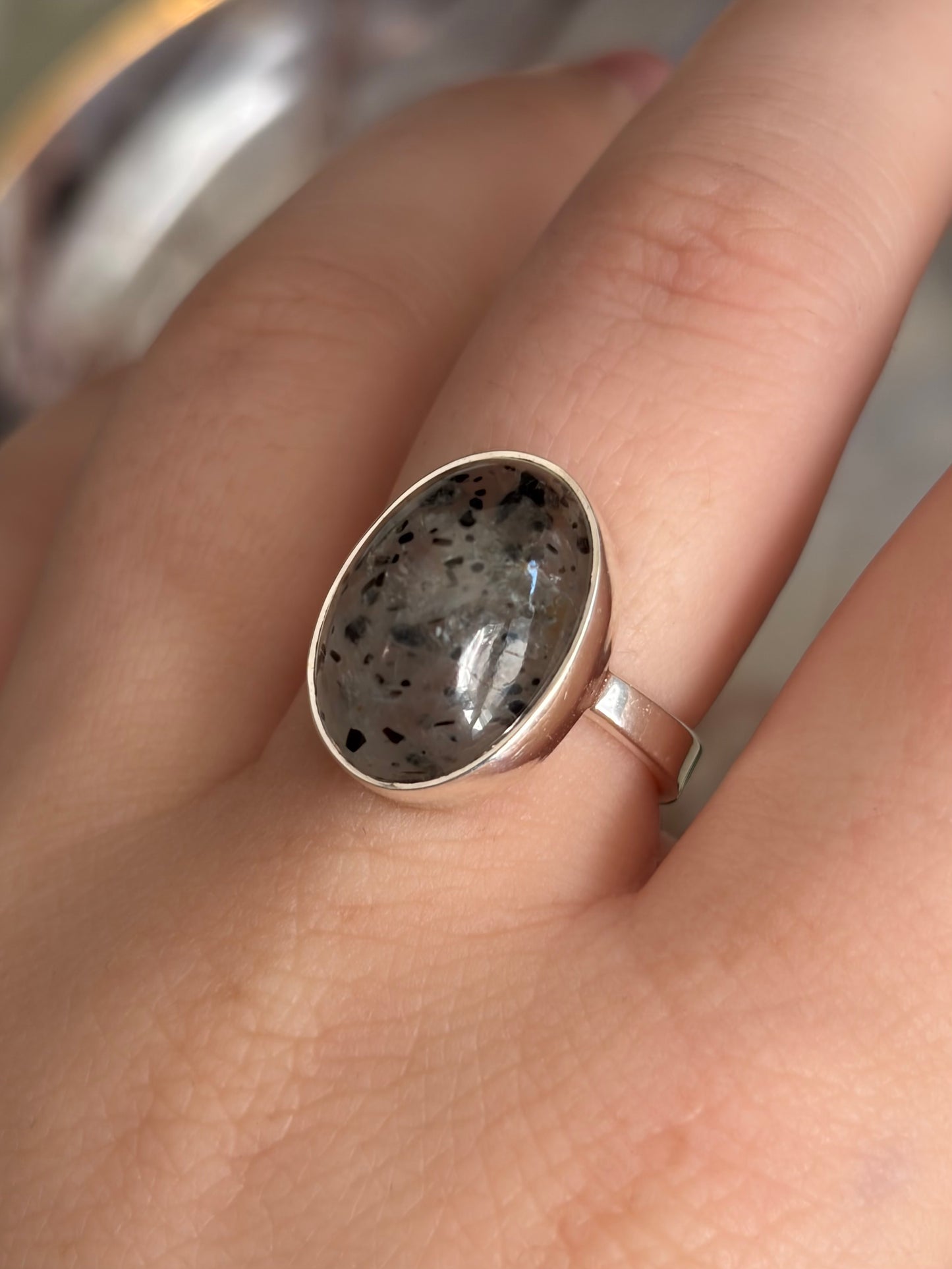 Sagenitic Quartz Ring - Size 8