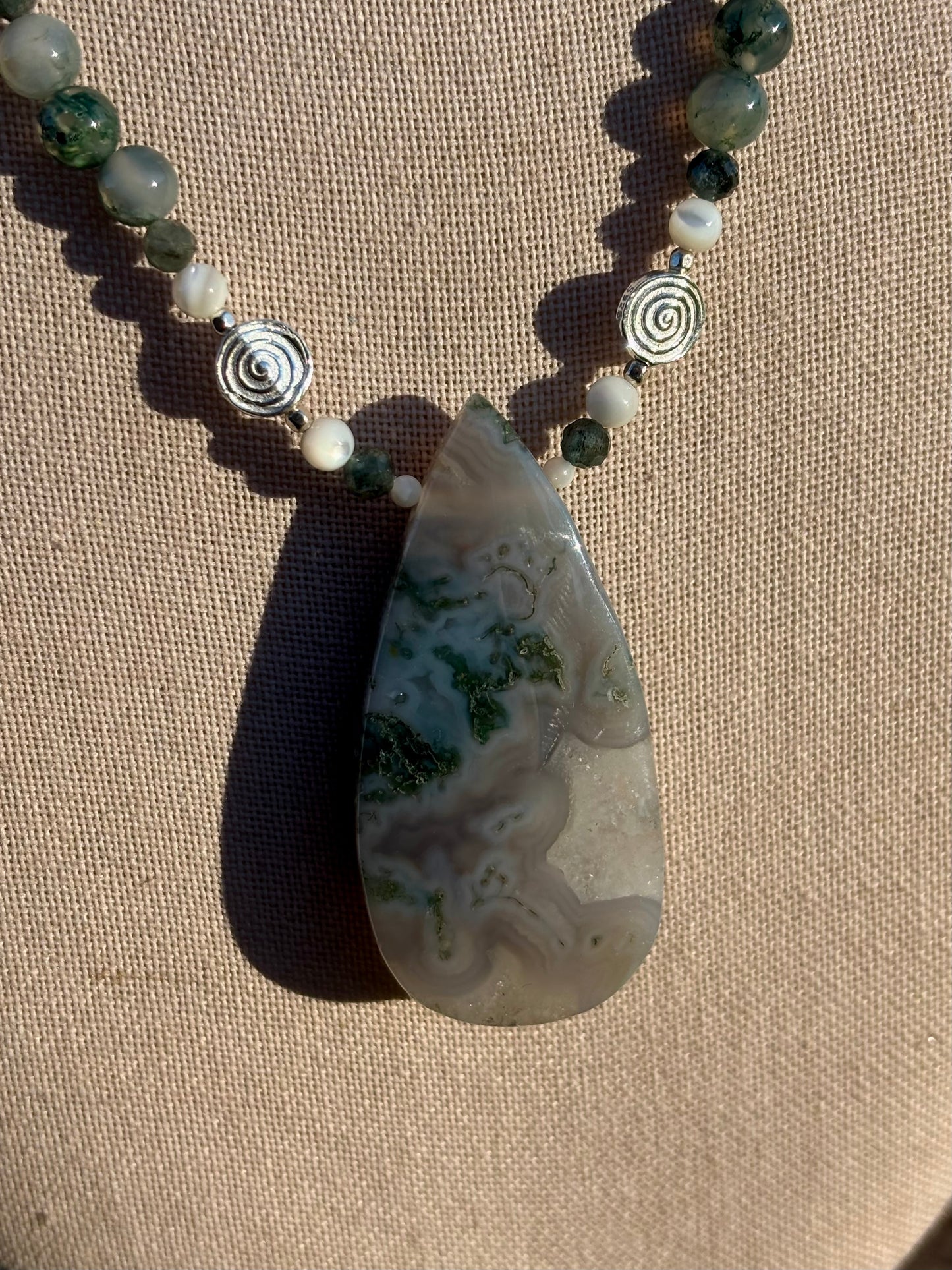 Moss Agate Statement Necklace