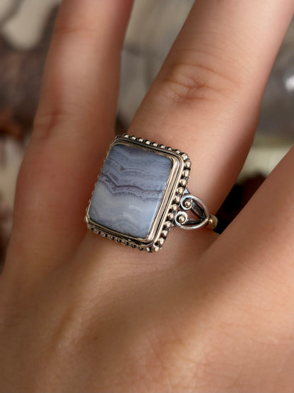 Blue Scheelite Ring - Size 7