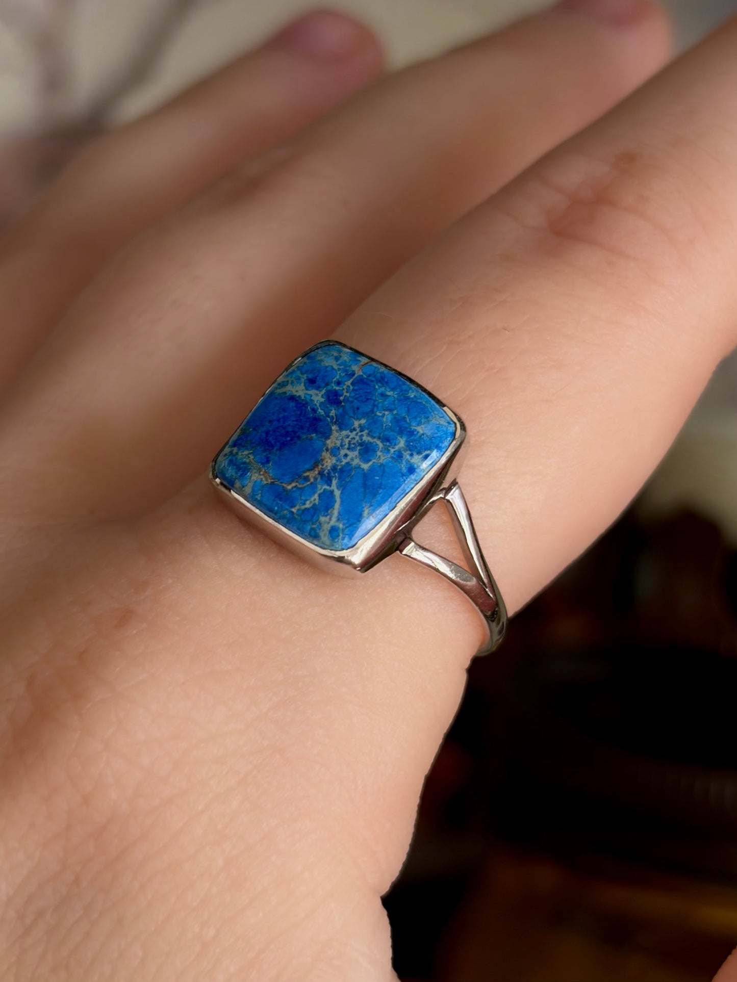Blue Sea Sediment Ring - Size 9