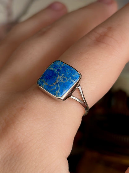 Blue Sea Sediment Ring - Size 9