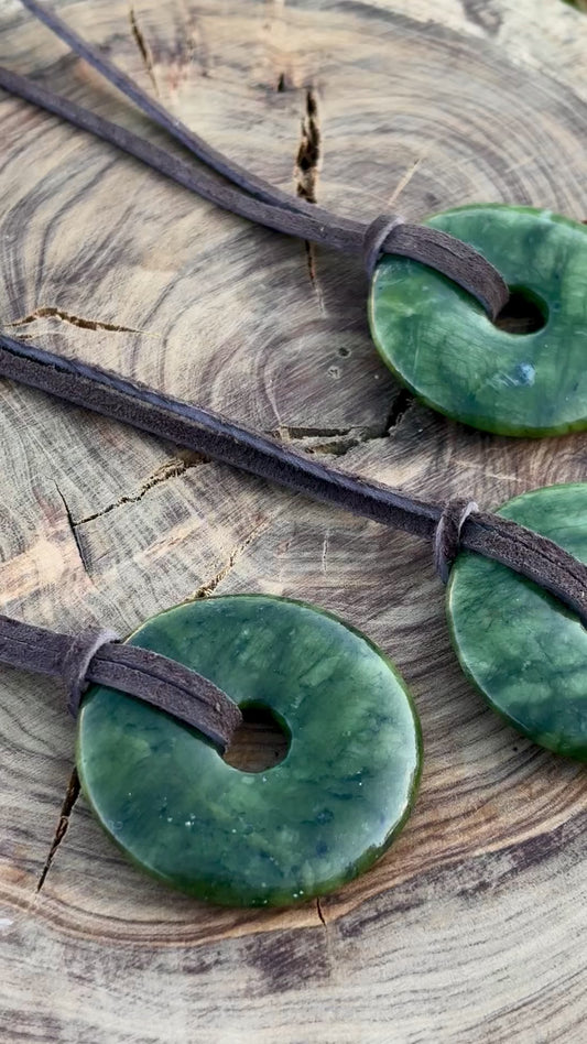 Green Jade Circle Necklace