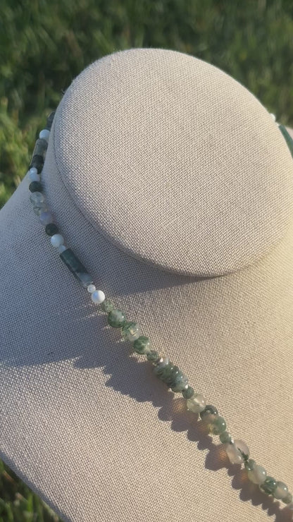 Moss Agate Statement Necklace