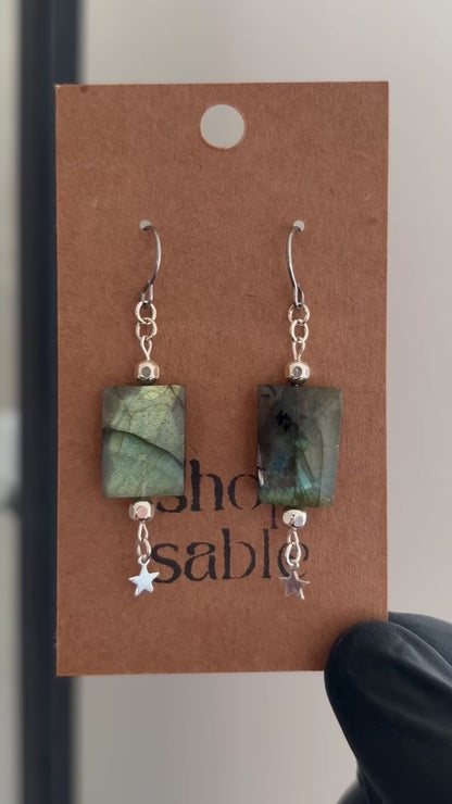 Labradorite Star Earrings