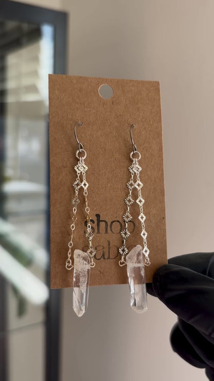 Suspension Clear Quartz Earrings